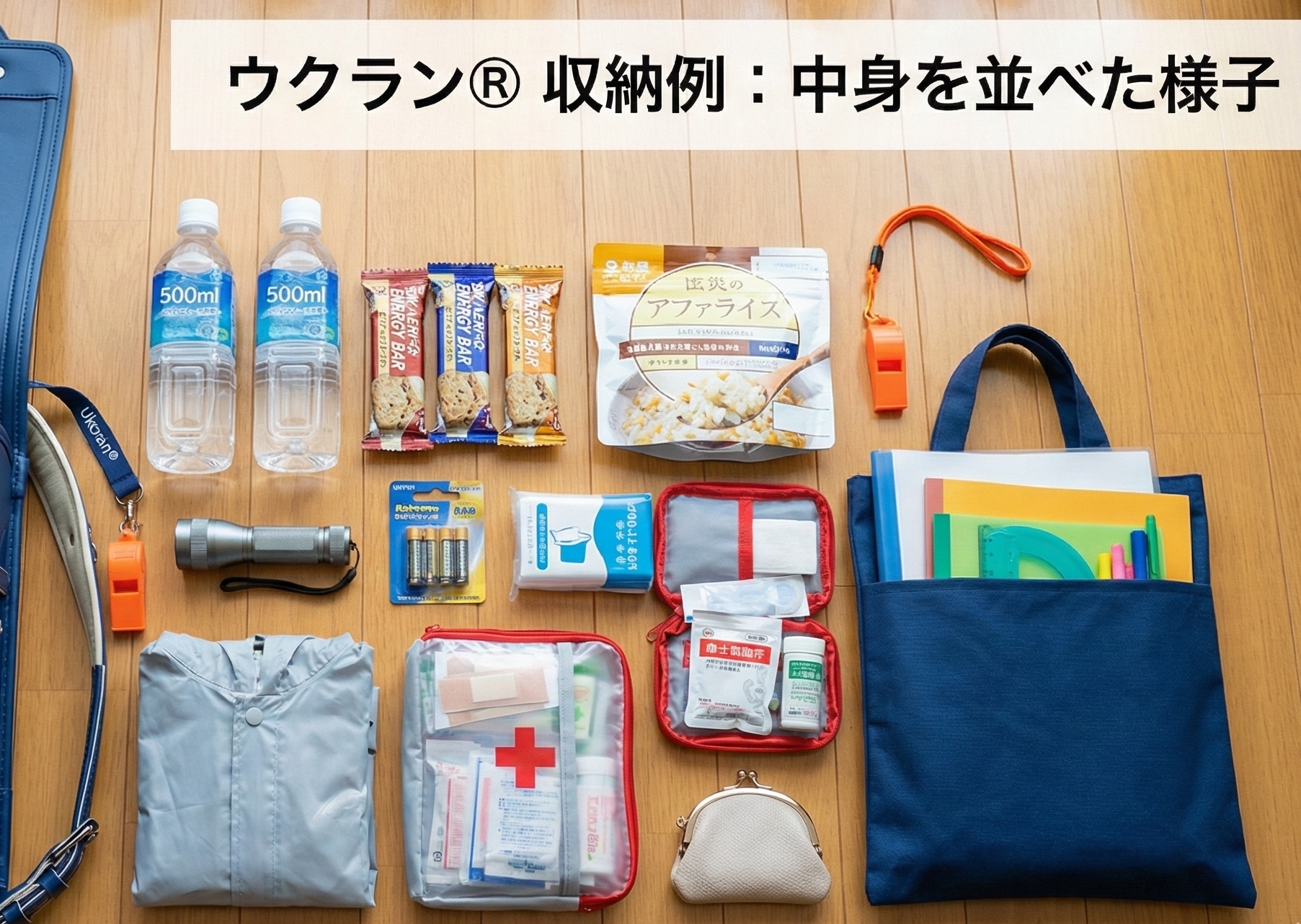 防災リュック ウクラン®の収納写真